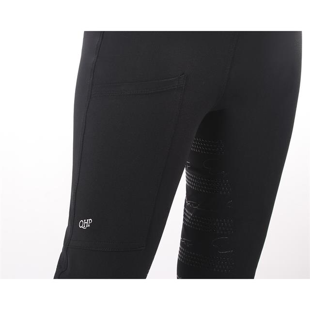 Reitleggings Eden Kids Vollbesatz SIlikon QHP Schwarz