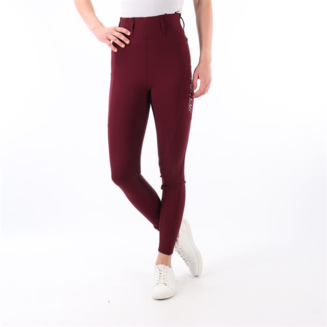 Reitleggings HVPluci Vollbesatz Silikon HV POLO Dunkelrot