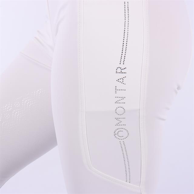 Reitleggings MOAviana Crystal Vollbesatz Silikon Montar Weiß