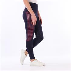 Reitleggings Printed Shiny Vollbesatz Silikon NBrands X Epplejeck Dunkelblau-Pink