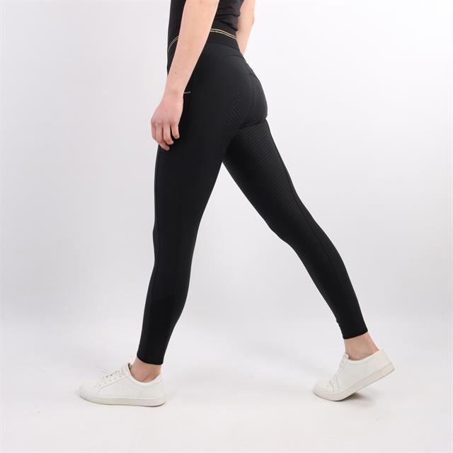 Reitleggings Qnila Vollbesatz Silikon Quur Schwarz-Gold