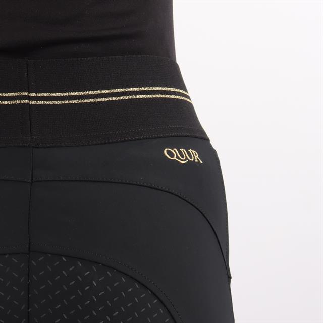 Reitleggings Qnila Vollbesatz Silikon Quur Schwarz-Gold