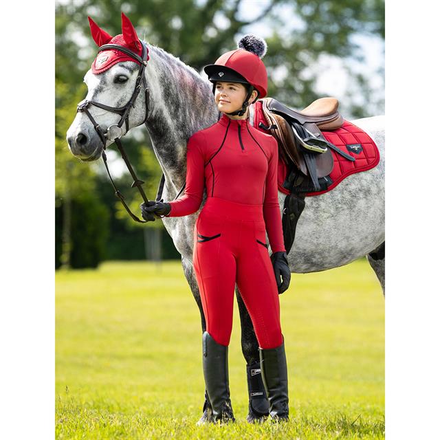 Reitleggings Young Rider Pull On Vollbesatz Silikon LeMieux Rot