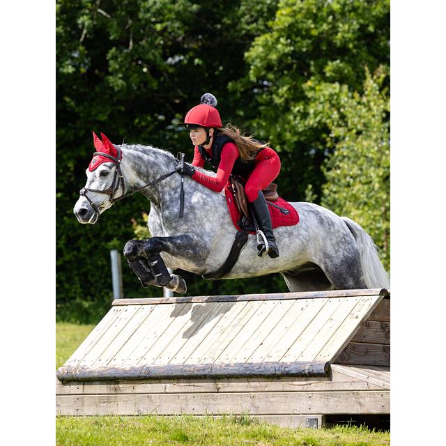 Reitleggings Young Rider Pull On Vollbesatz Silikon LeMieux Rot