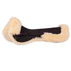 Sattelpad Lammfell Aussparung Wirbelsäule + 4 Kissen BR Schwarz-Beige