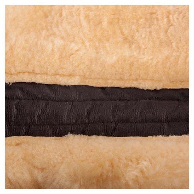 Sattelpad Lammfell Aussparung Wirbelsäule + 4 Kissen BR Schwarz-Beige