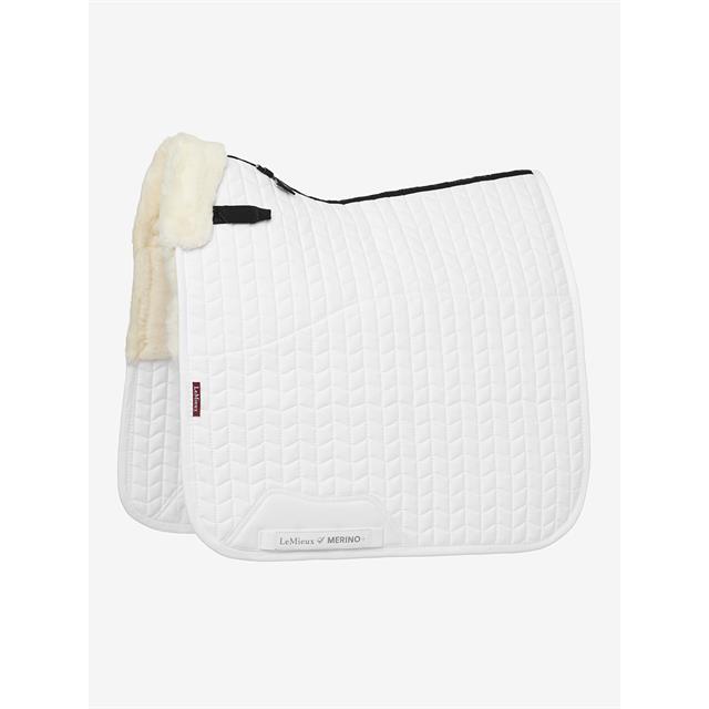 Schabracke Merino+ Half Lined Dressur LeMieux Weiß-Beige