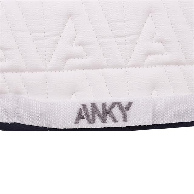Schabracke Twill Dressur Anky Weiß-Dunkelblau