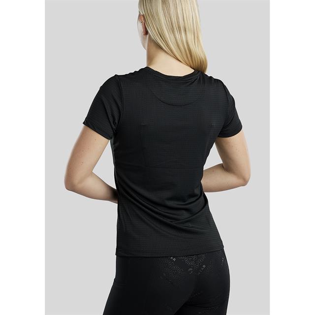 T-Shirt MOStella Mesh Kontrast Montar Schwarz