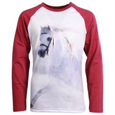 T-Shirt Pixel Kids Red Horse Lila