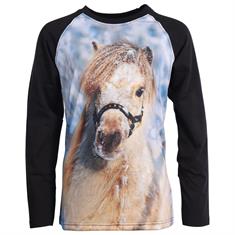 T-Shirt Pixel Kids Red Horse Schwarz