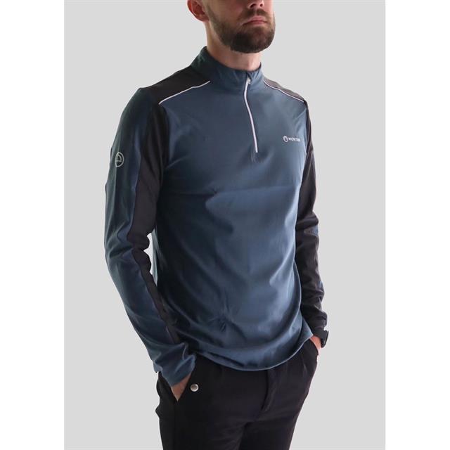 Trainings-T-Shirt Langarm Herren Montar Blau