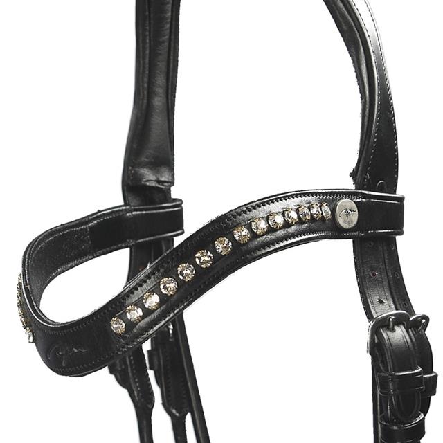 Trense Dressage Rundgenäht Medium Matt Dy'on Schwarz
