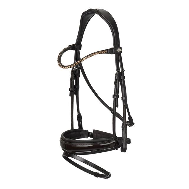 Trense Kudos Dressur Lack LeMieux Braun-Braun