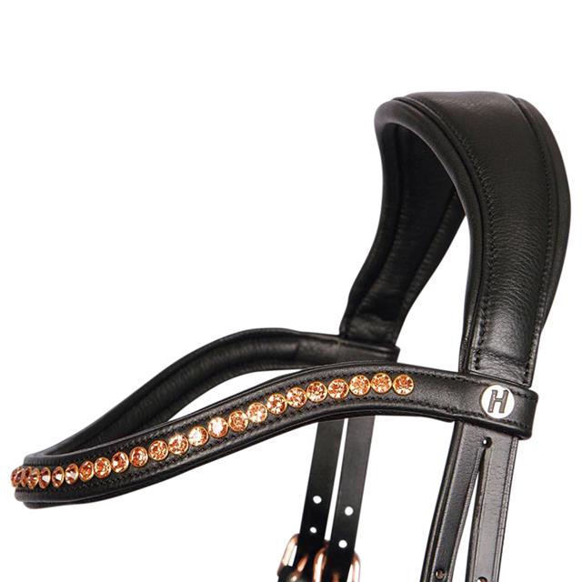 Trense Roségold Anatomic Harry's Horse Schwarz-Gold