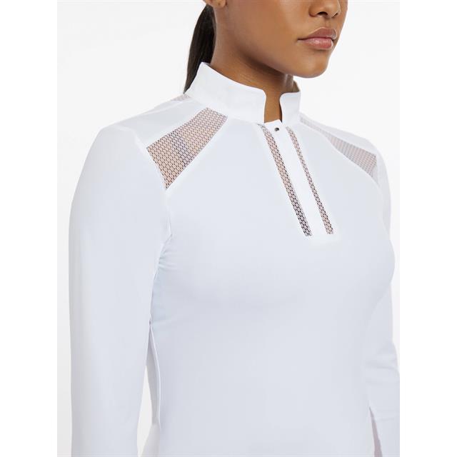 Turniershirt Langarm Camille LeMieux Weiß