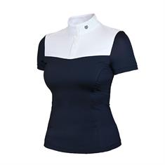Turniershirt Refined Competition Equestrian Stockholm Dunkelblau-Weiß