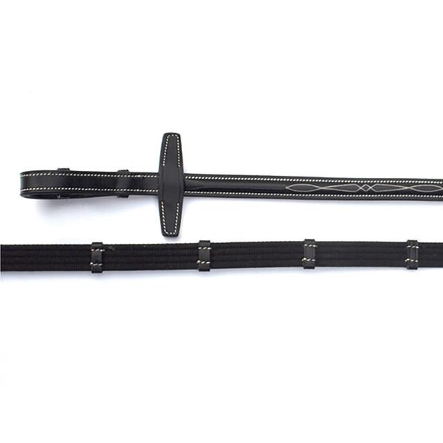 Zügel Pro Selected Ziernähte LJ Leathers Schwarz